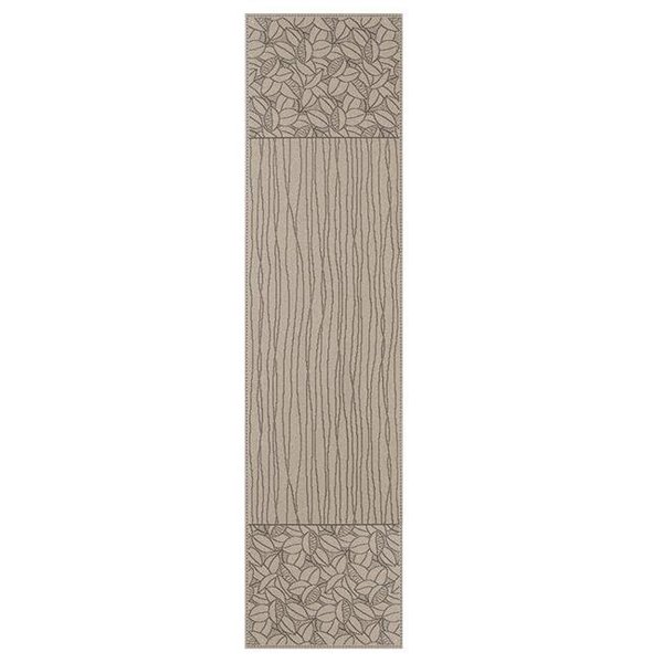 Heritage Lace Heritage Lace LF-1454XB Leaf Lines 14 x 54 in. Runner; Flax & Black LF-1454XB